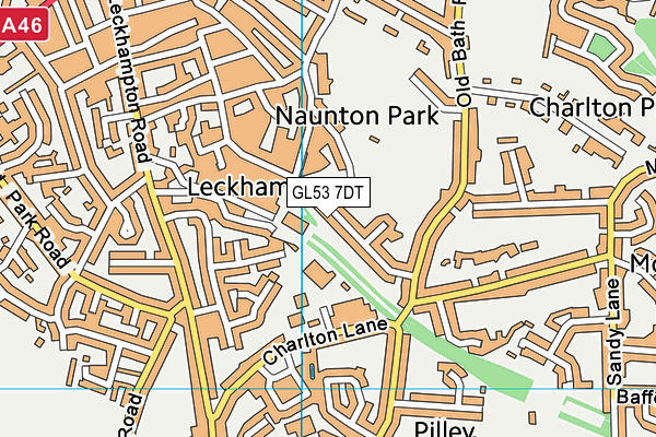 GL53 7DT map - OS VectorMap District (Ordnance Survey)