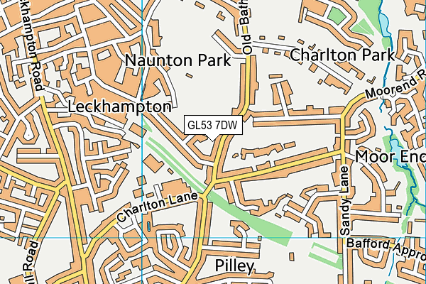 GL53 7DW map - OS VectorMap District (Ordnance Survey)