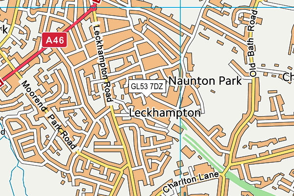 GL53 7DZ map - OS VectorMap District (Ordnance Survey)