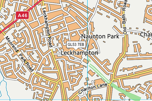 GL53 7EB map - OS VectorMap District (Ordnance Survey)