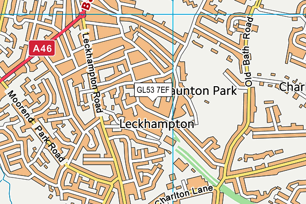 GL53 7EF map - OS VectorMap District (Ordnance Survey)