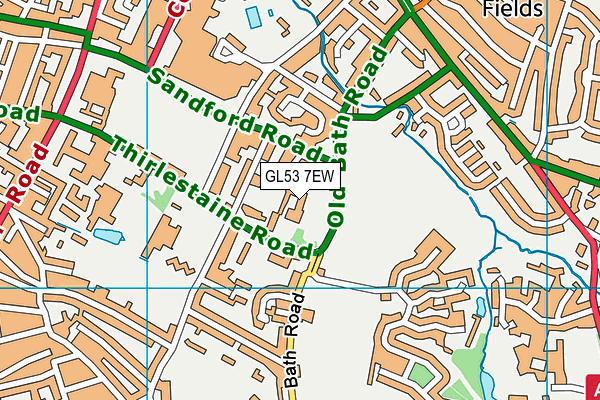 GL53 7EW map - OS VectorMap District (Ordnance Survey)