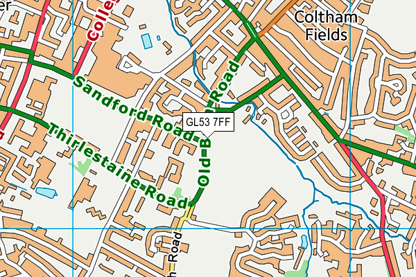 GL53 7FF map - OS VectorMap District (Ordnance Survey)