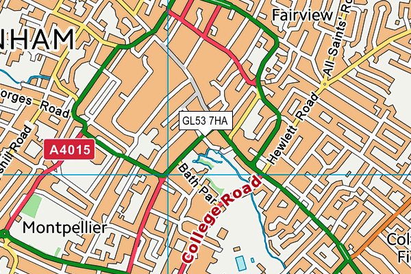 GL53 7HA map - OS VectorMap District (Ordnance Survey)