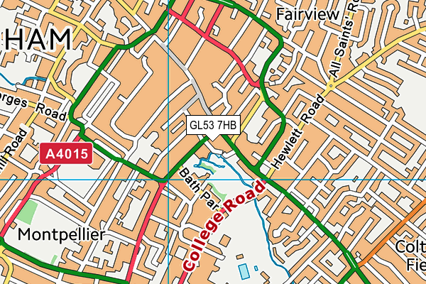 GL53 7HB map - OS VectorMap District (Ordnance Survey)