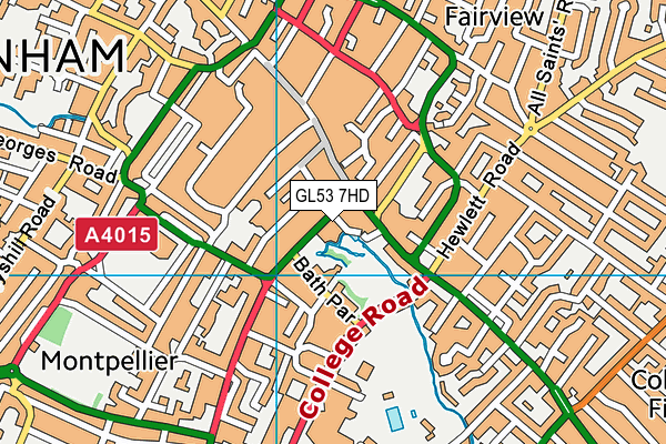 GL53 7HD map - OS VectorMap District (Ordnance Survey)