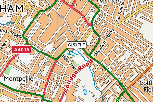 GL53 7HF map - OS VectorMap District (Ordnance Survey)