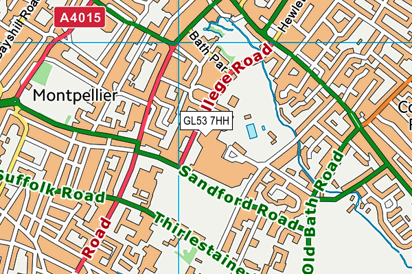 GL53 7HH map - OS VectorMap District (Ordnance Survey)