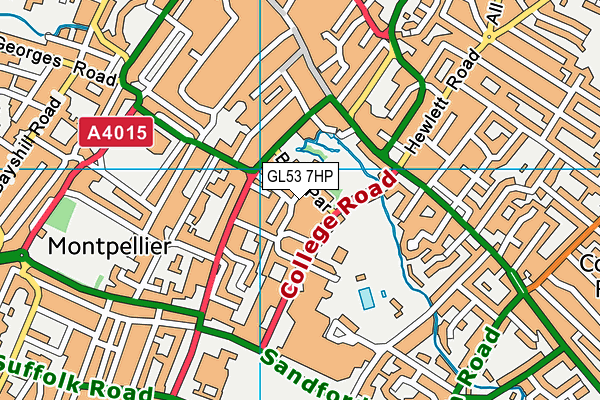 GL53 7HP map - OS VectorMap District (Ordnance Survey)