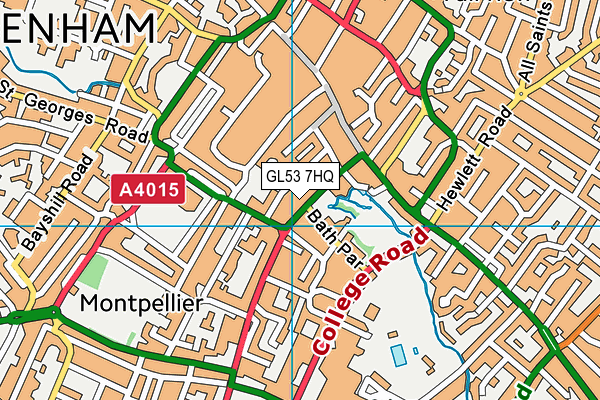 GL53 7HQ map - OS VectorMap District (Ordnance Survey)