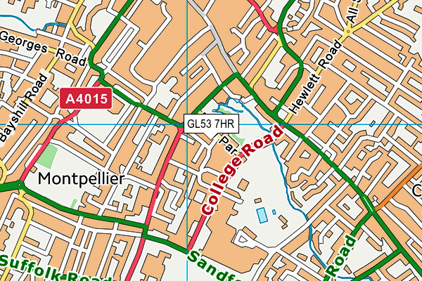 GL53 7HR map - OS VectorMap District (Ordnance Survey)