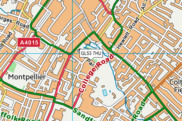 GL53 7HU map - OS VectorMap District (Ordnance Survey)