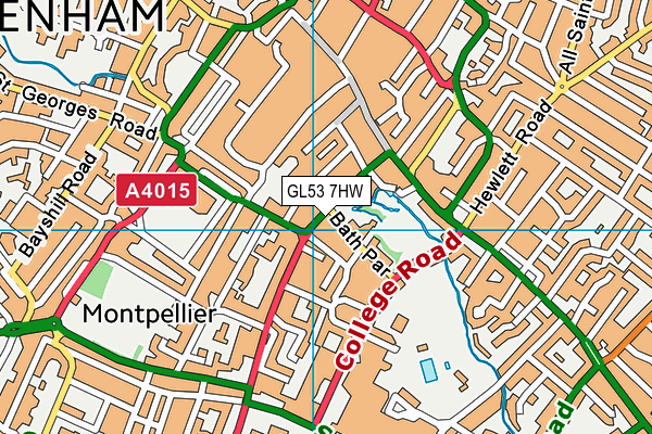 GL53 7HW map - OS VectorMap District (Ordnance Survey)