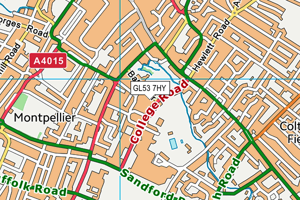 GL53 7HY map - OS VectorMap District (Ordnance Survey)