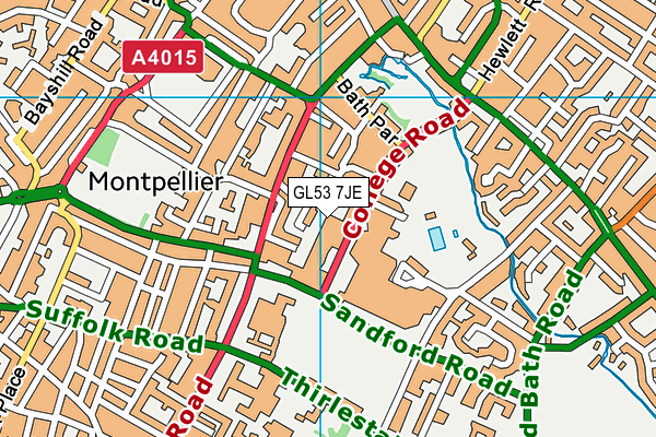 GL53 7JE map - OS VectorMap District (Ordnance Survey)