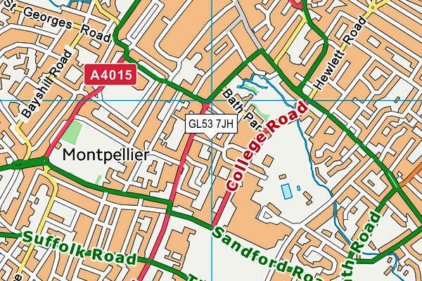 GL53 7JH map - OS VectorMap District (Ordnance Survey)