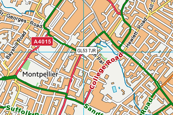 GL53 7JR map - OS VectorMap District (Ordnance Survey)