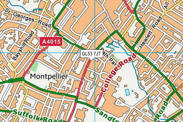 GL53 7JT map - OS VectorMap District (Ordnance Survey)