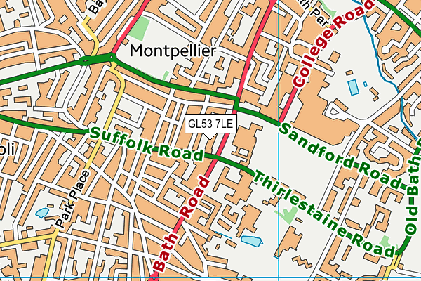 GL53 7LE map - OS VectorMap District (Ordnance Survey)