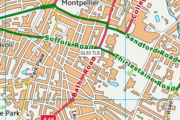 GL53 7LS map - OS VectorMap District (Ordnance Survey)