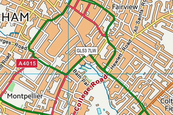 GL53 7LW map - OS VectorMap District (Ordnance Survey)