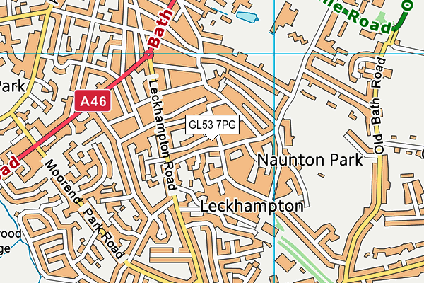 GL53 7PG map - OS VectorMap District (Ordnance Survey)