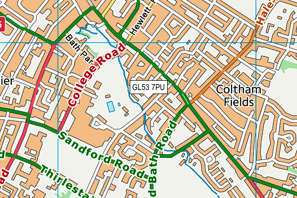 Reach Fitness (Cheltenham) (Closed) map (GL53 7PU) - OS VectorMap District (Ordnance Survey)