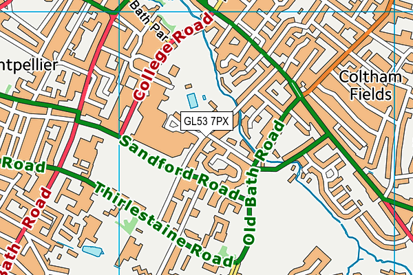GL53 7PX map - OS VectorMap District (Ordnance Survey)