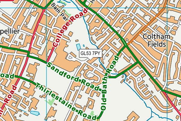 GL53 7PY map - OS VectorMap District (Ordnance Survey)