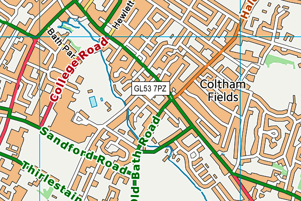 GL53 7PZ map - OS VectorMap District (Ordnance Survey)