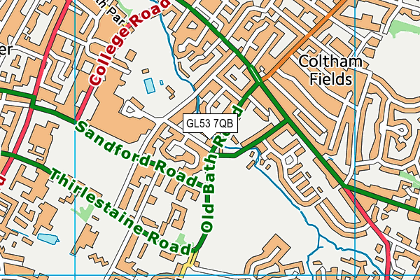 GL53 7QB map - OS VectorMap District (Ordnance Survey)