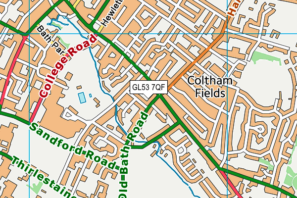 GL53 7QF map - OS VectorMap District (Ordnance Survey)