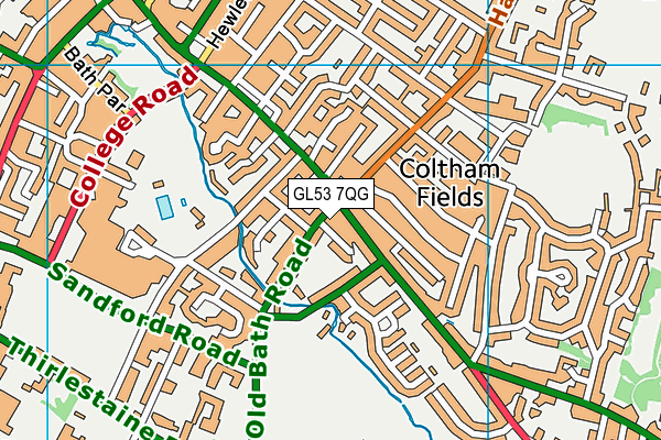 GL53 7QG map - OS VectorMap District (Ordnance Survey)