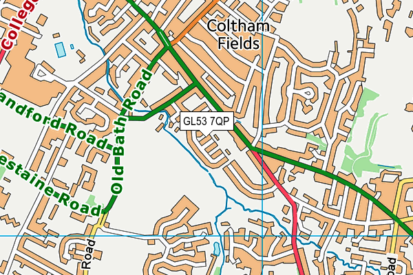 GL53 7QP map - OS VectorMap District (Ordnance Survey)