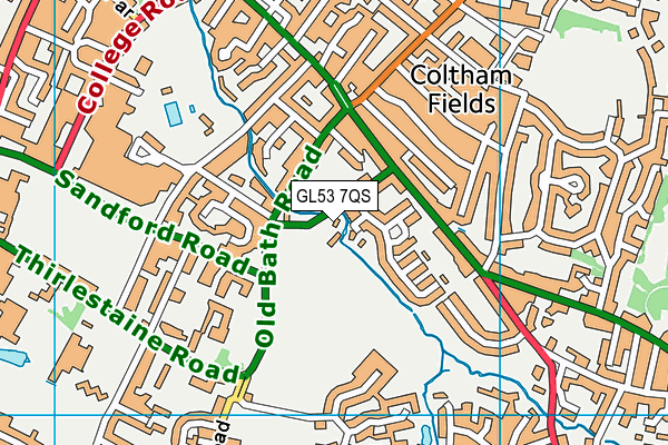 GL53 7QS map - OS VectorMap District (Ordnance Survey)