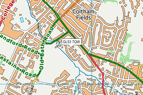 GL53 7QW map - OS VectorMap District (Ordnance Survey)