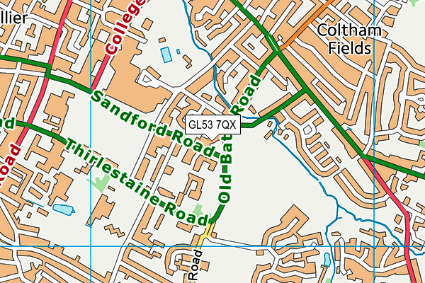 GL53 7QX map - OS VectorMap District (Ordnance Survey)