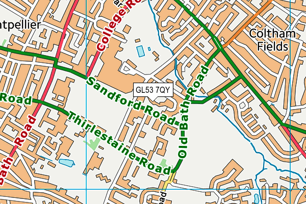 GL53 7QY map - OS VectorMap District (Ordnance Survey)