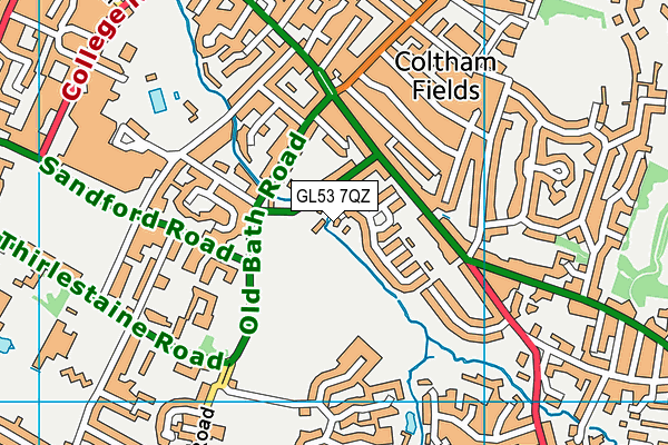 GL53 7QZ map - OS VectorMap District (Ordnance Survey)