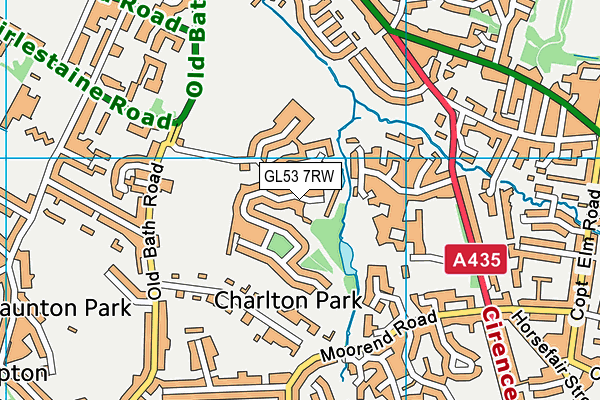 GL53 7RW map - OS VectorMap District (Ordnance Survey)