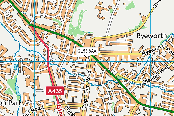 GL53 8AA map - OS VectorMap District (Ordnance Survey)