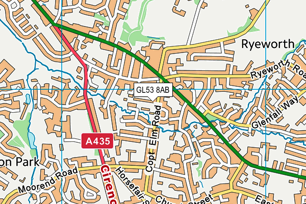 GL53 8AB map - OS VectorMap District (Ordnance Survey)