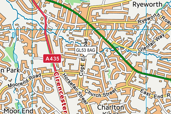 GL53 8AG map - OS VectorMap District (Ordnance Survey)