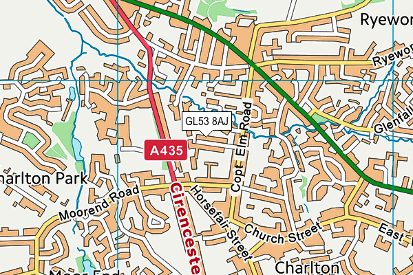 GL53 8AJ map - OS VectorMap District (Ordnance Survey)