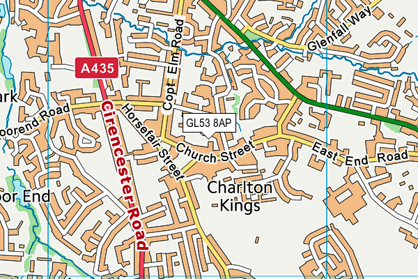 GL53 8AP map - OS VectorMap District (Ordnance Survey)