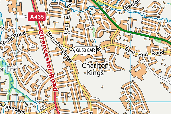 GL53 8AR map - OS VectorMap District (Ordnance Survey)