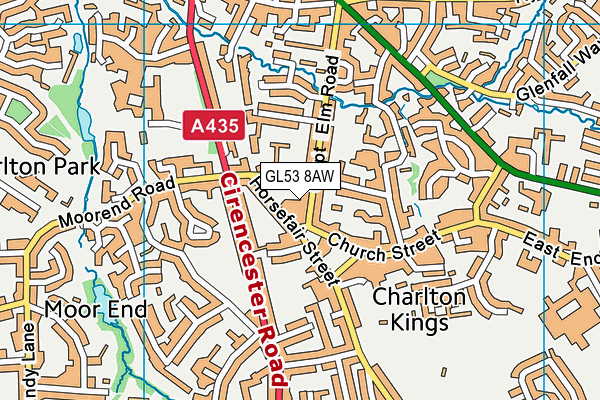 GL53 8AW map - OS VectorMap District (Ordnance Survey)