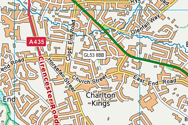 GL53 8BB map - OS VectorMap District (Ordnance Survey)