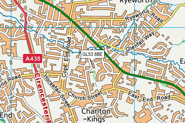 GL53 8BE map - OS VectorMap District (Ordnance Survey)