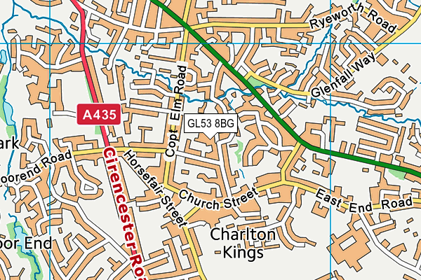 GL53 8BG map - OS VectorMap District (Ordnance Survey)